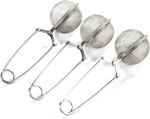 3 Pack Mesh Snap Ball Tea Strainer With Handle For Loose Leaf Tea