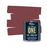 The One All-in-one Paint & Primer - Deep Red Satin 8.5 Fl OZ 250ML 1 Coat Formula Easy Indoor & Outdoor Decorating For Home &