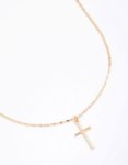 Goldair Gold Shiny Cross Pendant Necklace