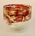 Frosted Clear Brown White & Gold Vase – 25X29CM