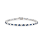 Sterling Silver Blue & White Cubic Zirconia Tennis Bracelet