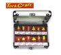 Tork Craft Inch 12PC Router Bit Set In Aluminium And Glass Case