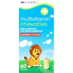 Clicks Multivitamin Chewables Raspberry 60 Tablets