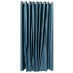 Readymade Curtain -velour Teal With Gold Shimmer-lined-eyelet