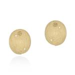 Infinity Disc Earrings With Accents - 18KT Yellow Gold Vermeil