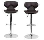 Smte Bar Kitchen Counter Stools Set Of 2 ? Brown Colour With Keychain