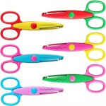 6PCS SET Craft Scissors With Decorative Edges Abs Resin Scrapbook Scissors 6 Patterns Safe Smooth Cutting Fun And Colorful