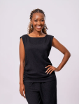 Black Textured Sleeveless Vest Top - S Black
