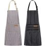 Aprons Neck Adjustable Apron With 2 Pockets - 2 Pack