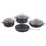 7 Piece Galaksi Cookware Set With Rose Gold Handles