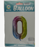 Casey 102CM Rainbow Balloon Number 0