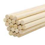 Queenbox 0.20" X 8" Round Long Bamboo Sticks 20 Pcs Unfinished Wood Dowel Rods Craft Strips For Woodworking Building Model Flowe