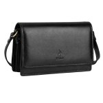 Polo Vega Leather Consertina Bag Black
