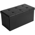 Songmics Foldable Medium Storage Ottoman Bench Black