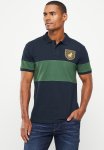 Polo Mens Equestrian Short Sleeve Golfer - Green & Navy