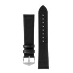 Toronto Fine-grained Leather Watch Strap In Black - 24MM Silver