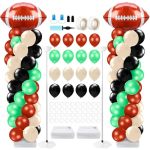 Kasyat 2 Sets Football Balloon Column Stand Kit Football Balloon Arch Garland With Adjustable Stands Tower Kit 100 Latex Balloon