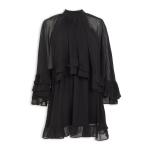 Black Chiffon Cape MINI Dress