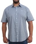 Mens Short Sleeve Check Shirt - 10XL Blue wht