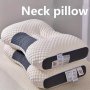 Adult Knitted Cotton Neck Pillow With Soft Ergonomic Contouring Support - Detachable Cover - Suitable For All Seasons - Hand Wash Only
