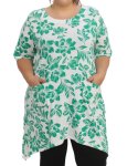 Ladies Printed 2 Pocket Tunic - 60 Grn wht