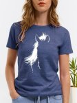 Horse Print T-Shirt Blue Medium HTS8