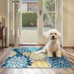 Arenarug 2X3 Colorful Washable Small Rug Tropical Botanical Modern Floral Indoor Chenille Door Mat Carpet Non Slip For Patio Ent