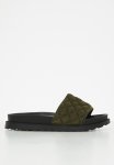 Quilted Flatform Slide - Olive