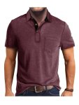 Men's Trendy Solid Short Sleeve Button Up Lapel Shirt For Summer Daily Perfect For Golf & Tennis Outdoor Sports Stylish Collared