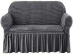 Smte Frilled Elastic Sofa Covers 3.2.1-SEATER Grey With Keychain