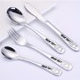 Personalized Stainless Steel Cutlery Set Custom Engraved Name 4-PIECE Silverware Including Knife Fork Dinner Spoon Teaspoon - Ideal For General Dining & Special Occasions