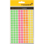 Multicoloured Fluorescent Self-adhesive 10MM Round Labels 756 Piece