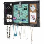 Large Rustic Wall Mounted Jewelry Organizer: 28"X16" Shabby Chic Jewelry Box Alternative Hanging Jewelry Organizer For Earings N
