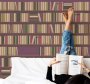 Vintage Bookcase Retro Wall Stickers
