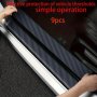 9pcs Rubber Door Sill Protectors - Carbon Fiber Vinyl Stickers Easy Installation Durable Entry Guards For Vehicle Threshold Protection
