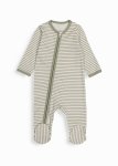 Stripe Organic Cotton Zip Sleepsuit