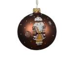 Glass Bauble With Nutcracker 8CM - Brown