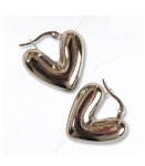 Puff Heart Earrings - Silver Free