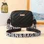 Women's MINI Crossbody Shoulder Bag Casual Style Pu Phone Pouch With Letter Print Strap And Zipper Closure 19.0CMX 14.0CM