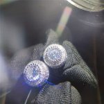 1PAIR Men's Shiny Round Zircon Hip Hop Stud Earrings
