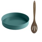 Jamie Oliver - Loose Base Round Cake Tin 20CM Atlantic Green & Wood Spoon