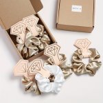 7PCS SET Bridesmaid Scrunchies Bridesmaid Proposal Gifts Bachelorette Party Favors Hair Accessories For Wedding Women