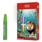 Vibrant Oil Pastel Set 12 Colours 7.3CM Sticks