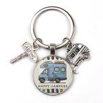 Stainless Steel Camping Keychain For Camper Lovers - Perfect Vacation Travel Souvenir