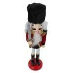 Habitat Wooden Soldier Nutcracker Red And Gold Height: 27CM