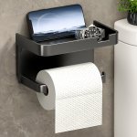 Versatile Wall-mounted Toilet Paper Holder With Storage - Dual-purpose Tissue And Washcloth Organizer For Bathroom Kitchen Hotel