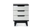 Titus 3 Drawer Pedestal Black & White