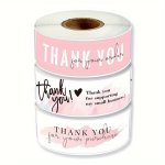 120PCS ROLL Thank You For Your Order Stickers Pink Thank You Sticker For Small Business Package Shipping Bag Gift Seal Labels