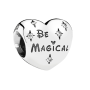 Be Magical Sparkling Heart Charm - 925 Sterling Silver & Cubic Zirconia