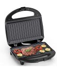 800W Non-stick Panini Press Steak Grill Sandwich Maker With Grill Plates Locking Lid Cool-touch Handle Upright Storage Auto Temp